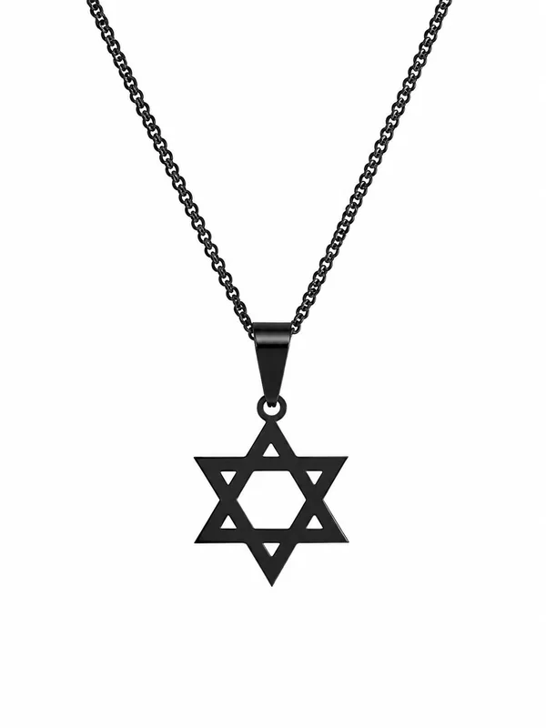 שרשרת גבר מגן דוד בצבע שחור