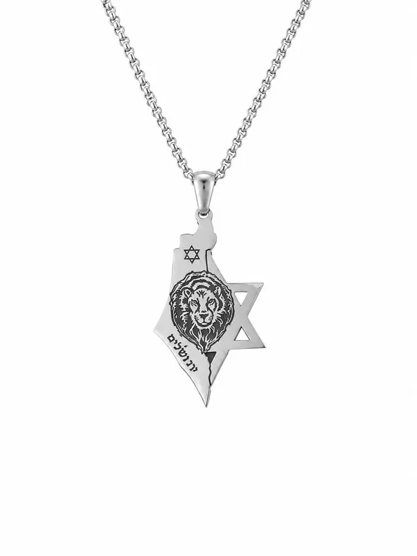 שרשרת לגבר מפת ישראל בעיצוב יוקרתי