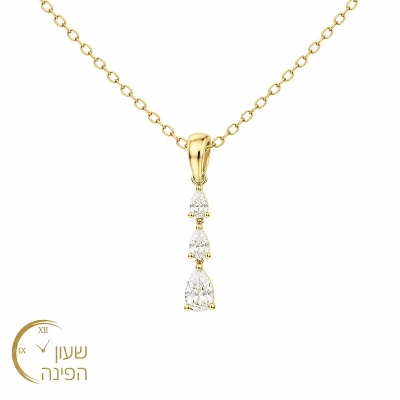 שרשרת טיפות עדינה לאישה בציפוי זהב
