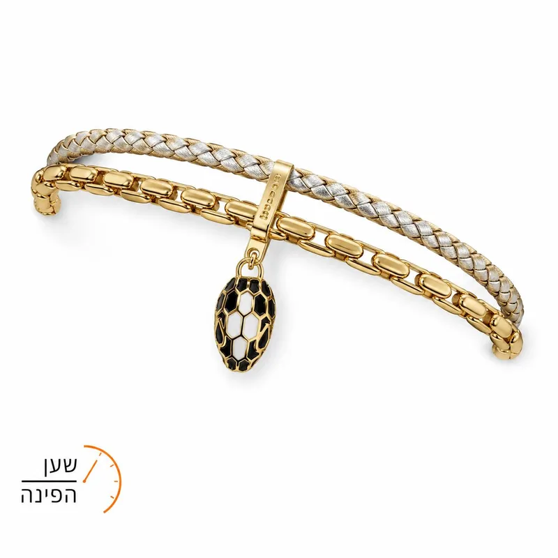 צמיד לאישה בעיצוב יוקרתי ועדין בשילוב גווני זהב וכסף
