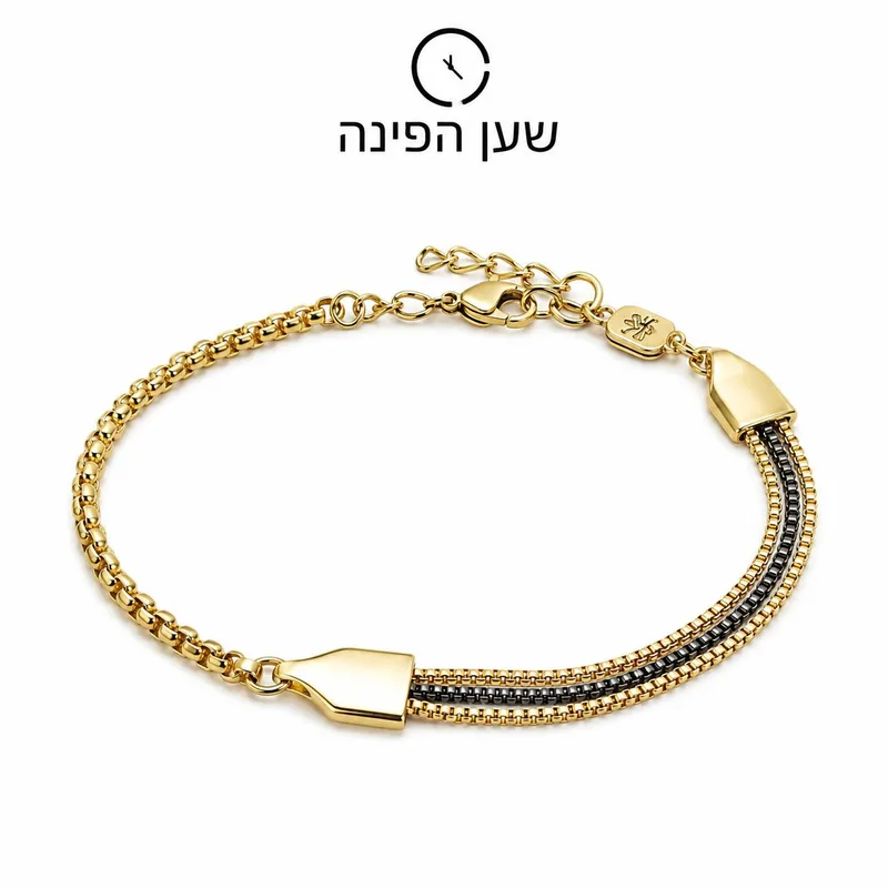 צמיד לגבר זהב ושחור