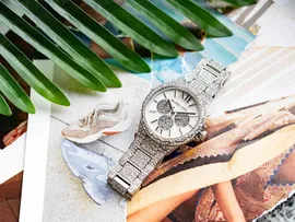 שעון מייקל קורס לאישה משובץ אבנים דגם MK6957 MICHAEL KORS