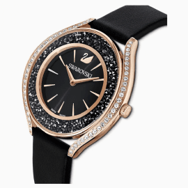 Swarovski Women's Watch Crystalline Aura 5558634 black leather strap