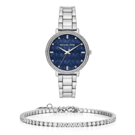 שעון יד אנלוגי לאישה michael kors mk4671 מייקל קורס עם צמיד טניס כסוף