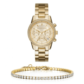 סט שעון יד אנלוגי לאישה michael kors mk6356 מייקל קורס עם צמיד טניס