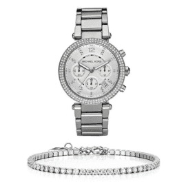 סט שעון יד אנלוגי לאישה michael kors mk5353 מייקל קורס עם צמיד טניס