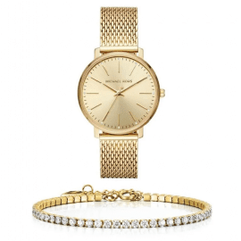 סט שעון יד אנלוגי לאישה michael kors mk4339 מייקל קורס עם צמיד טניס