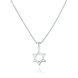 שרשרת תליון מגן דוד קלאסית לגבר כסוף
