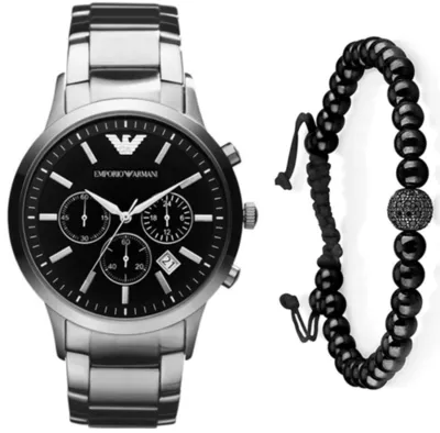 שעון ארמני EMPORIO Armani AR2434 סט צמיד מתנה לגברים